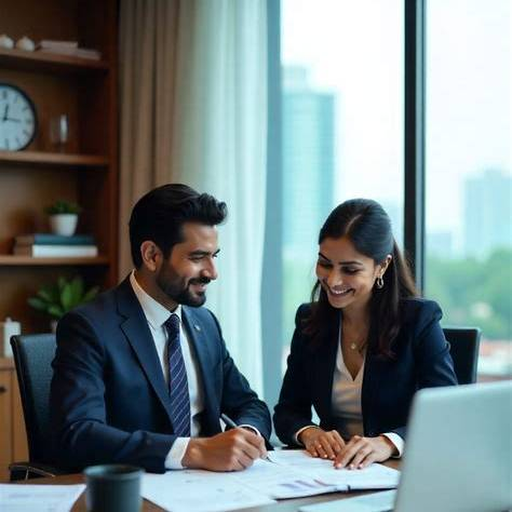 Business consultation in office